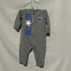 Converse Infant Boy's Hooded Onesie Bodysuit Coverall Zip Front size 6 months